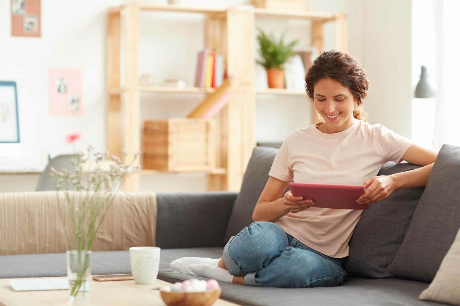 Woman on tablet