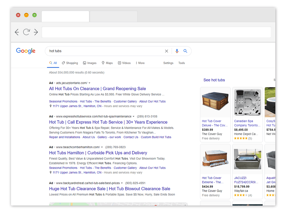 google ads results